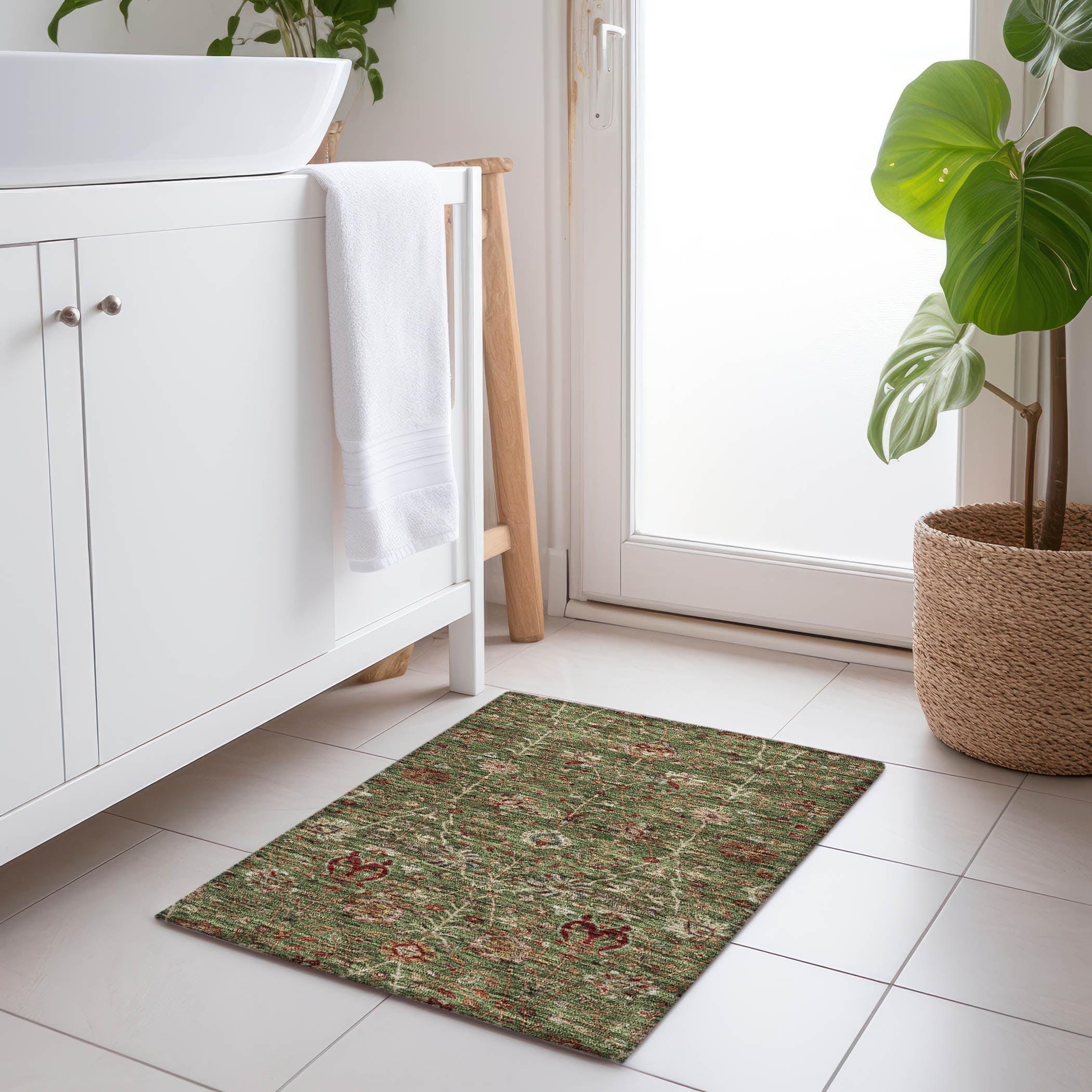 Addison Rugs Chantille Indoor/Outdoor Transitional Floral Fern Washable Rectangle Rug, 1'8" x 2'6"