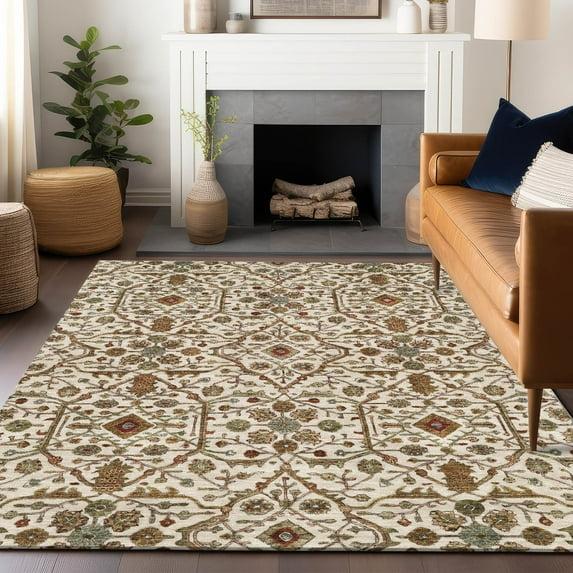 Addison Rugs Chantille Indoor/Outdoor Transitional Geometric, Abstract Ivory Washable Rectangle Rug, 2'6" x 3'10"