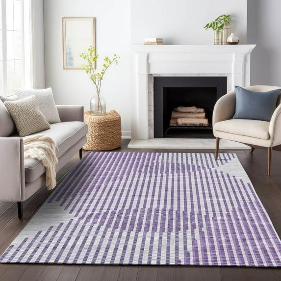 Addison Rugs Chantille Indoor/Outdoor Transitional Geometric, Abstract Purple Washable Rectangle Rug, 2'6" x 3'10"