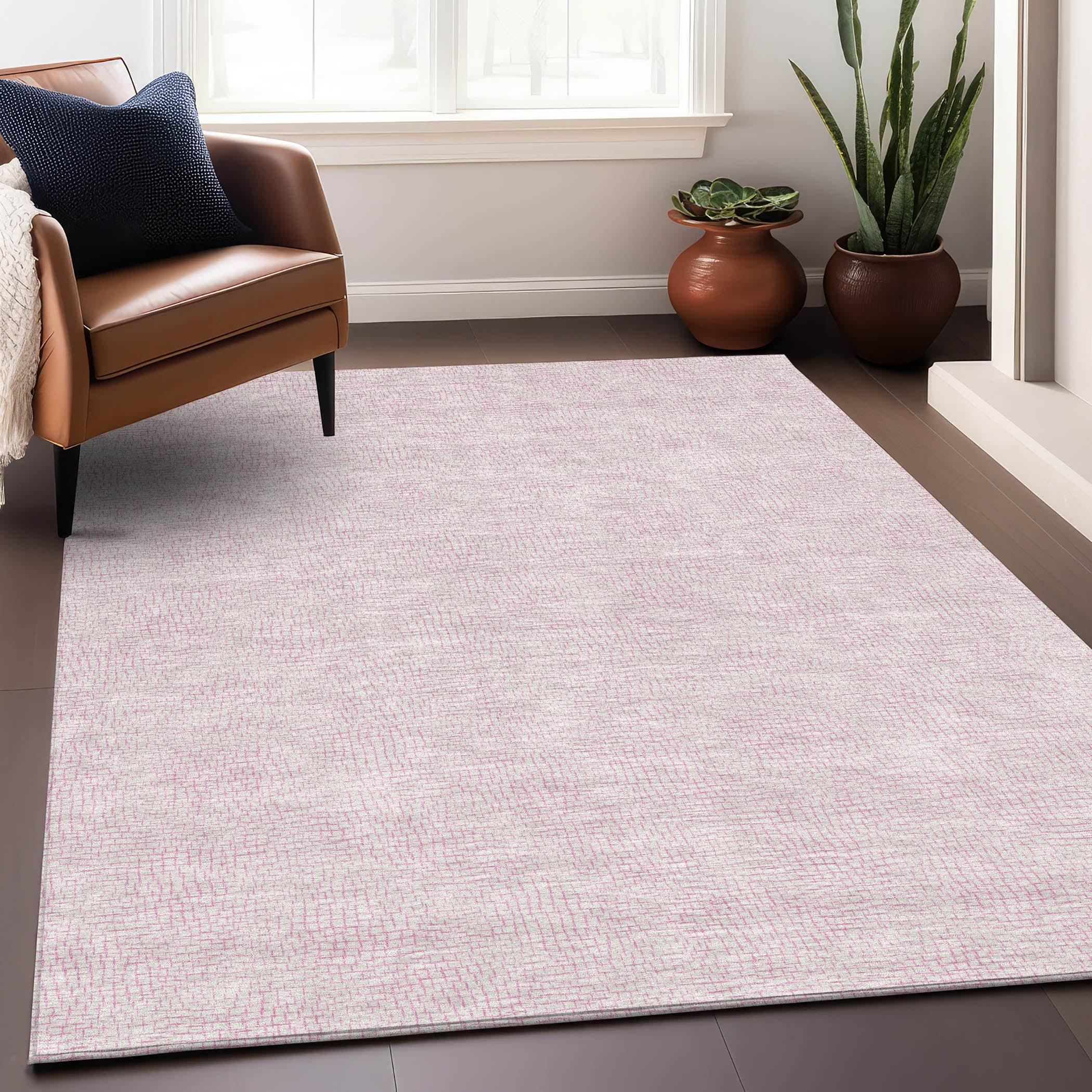 Machine Washable Indoor/Outdoor Chayden ACN1058 Pink Rug
