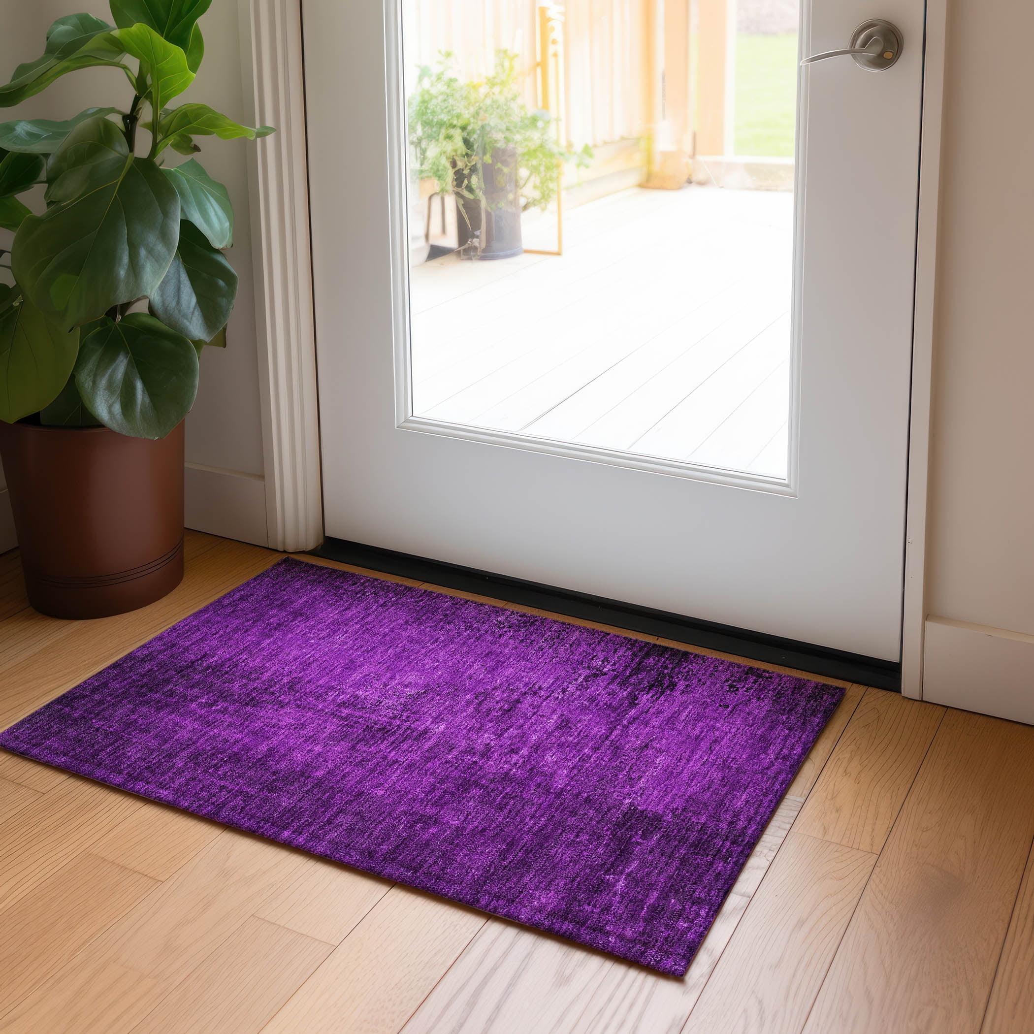 Addison Rugs Chantille Indoor/Outdoor Transitional Organic Purple Washable Rectangle Rug, 1'8" x 2'6"