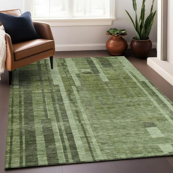 Machine Washable Indoor/Outdoor Chayden ACN1063 Green Rug