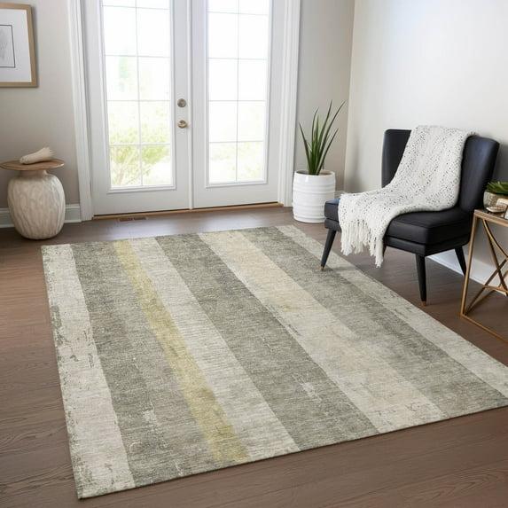 Machine Washable Indoor/Outdoor Cinead ACN1689 Taupe Rug