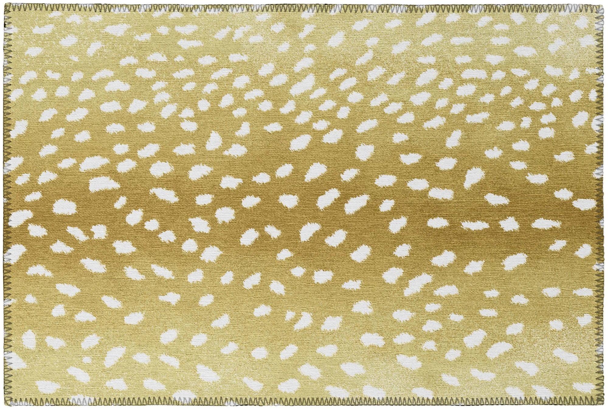 Addison Rugs Indoor/ Outdoor Addison Safari Gazelle Animal Print Washable Area Rug 1'8" x 2'6" - Gilded