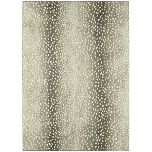Addison Rugs Indoor/ Outdoor Addison Safari Gazelle Animal Print Washable Area Rug 10' x 14' - Fawn