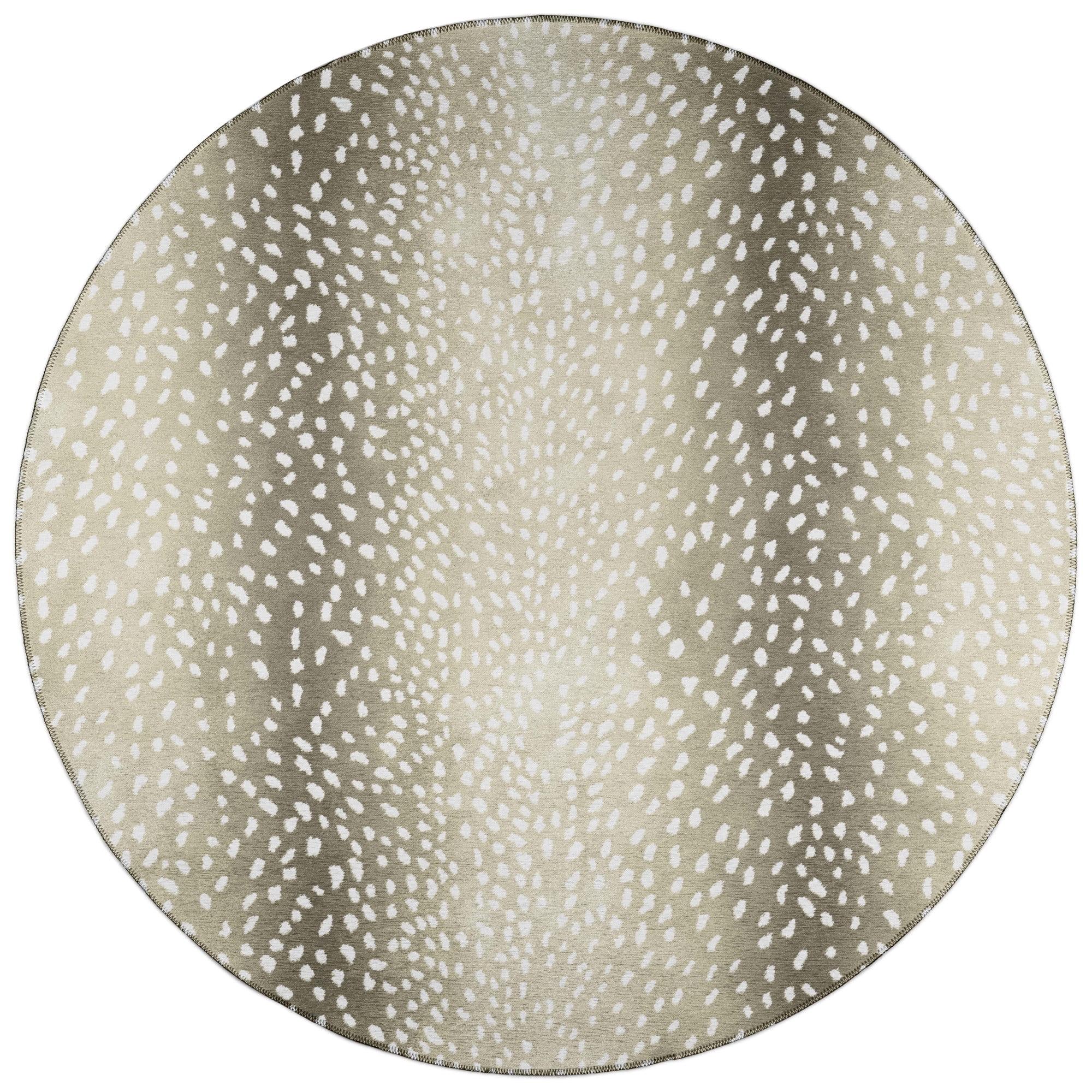 Addison Rugs Indoor/ Outdoor Addison Safari Gazelle Animal Print Washable Area Rug 8' x 8' - Fawn