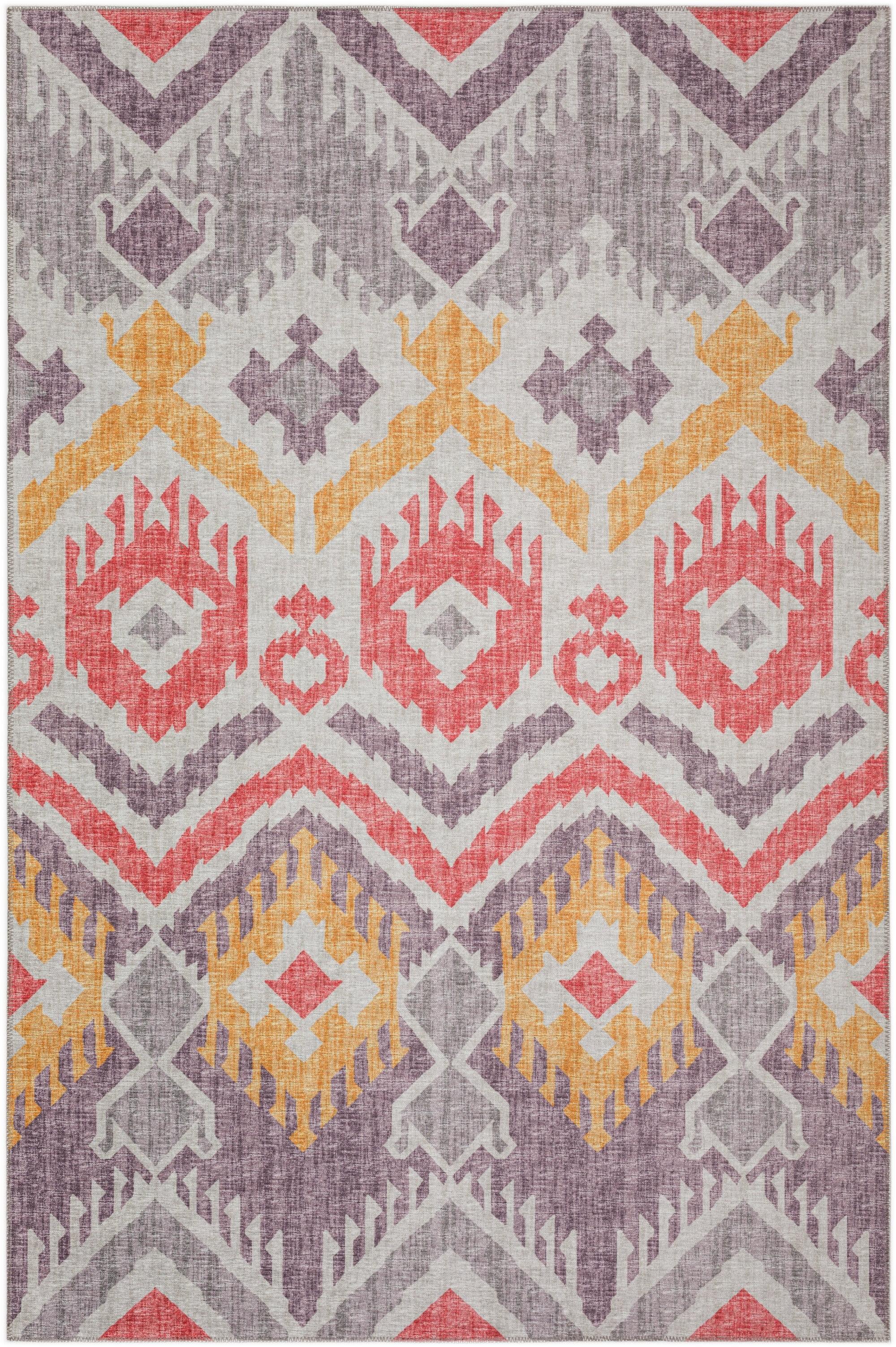 Addison Rugs Indoor/ Outdoor Addison Yuma Southwest Ikat Washable Area Rug 10' x 14' - Purple