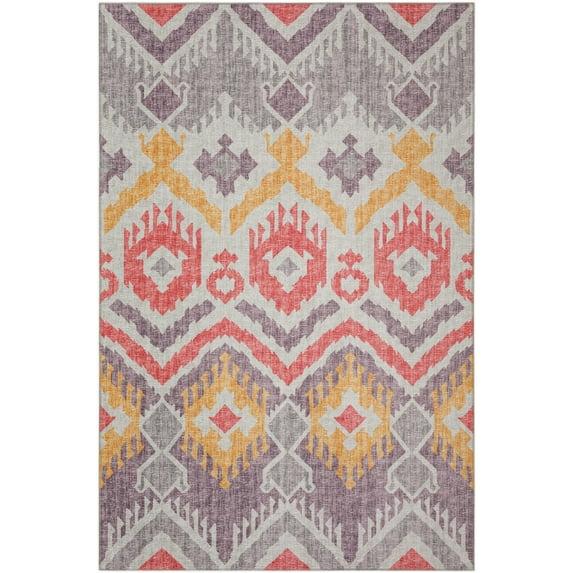 Yuma Indoor/Outdoor Purple Bohemian Ikat 5' x 7'6" Non-Skid Area Rug