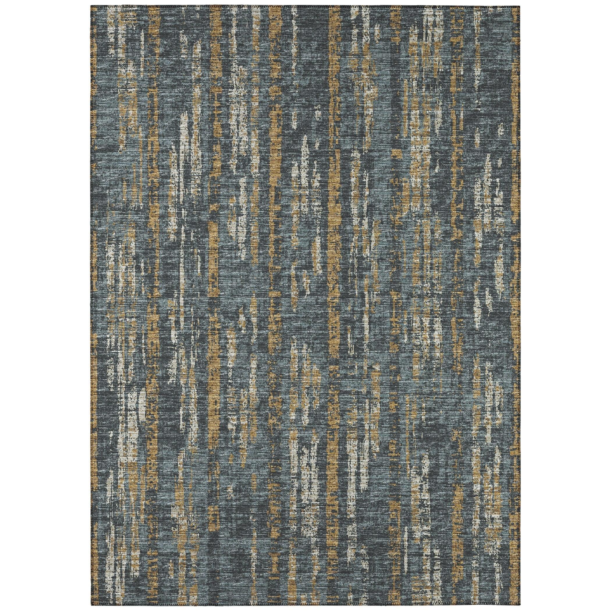 Addison Rugs Indoor/Outdoor Rylee Modern Stripes Washable Rug 9' x 12' - Granite