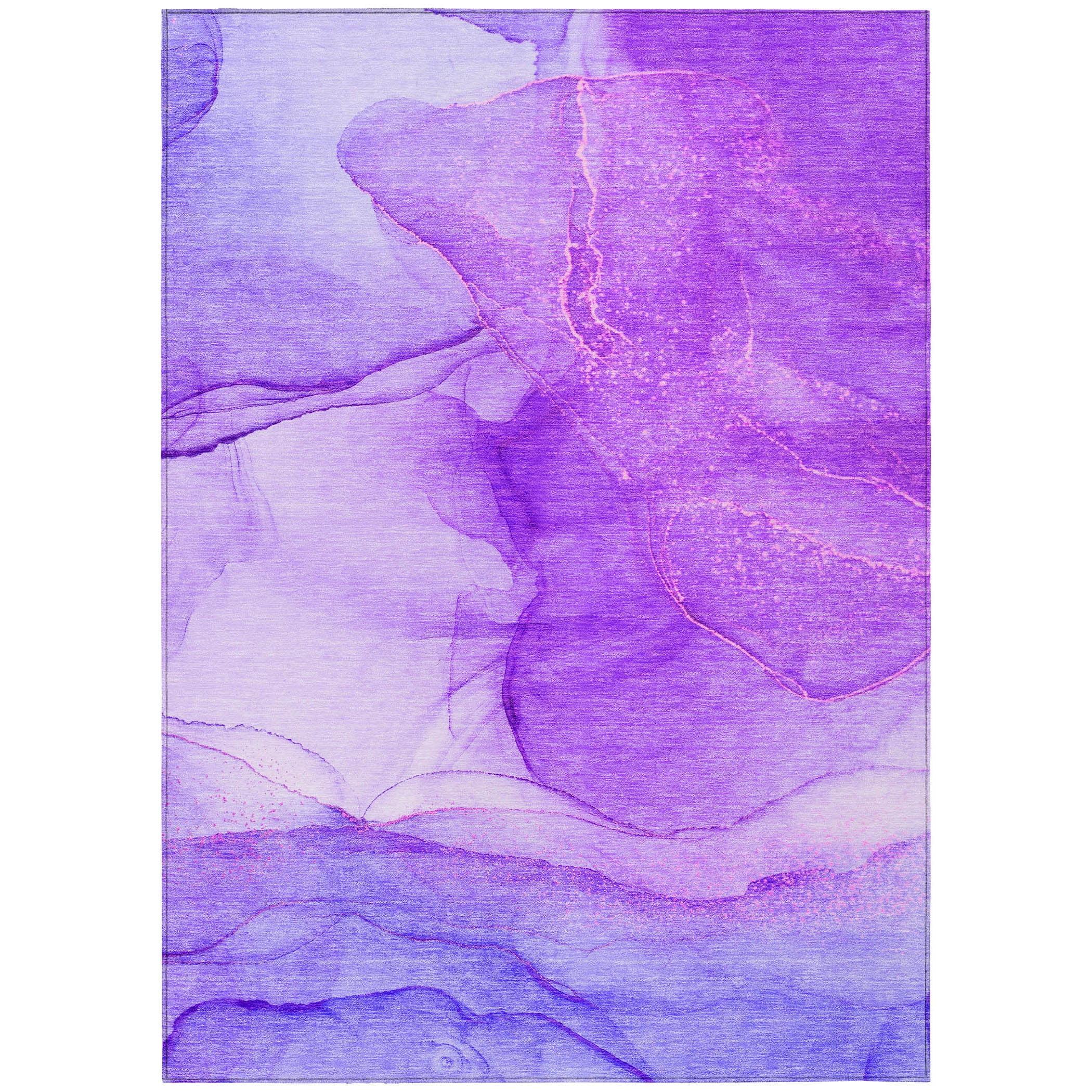 Addison Rugs Chantille Indoor/Outdoor Transitional Watercolors Purple Washable Rectangle Rug, 2'6" x 3'10"
