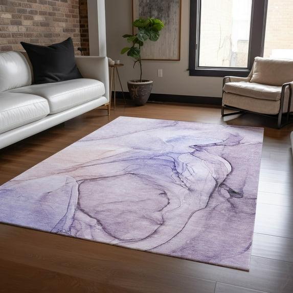 Addison Rugs Chantille Indoor/Outdoor Transitional Watercolors Purple Washable Rectangle Rug, 2'6" x 3'10"