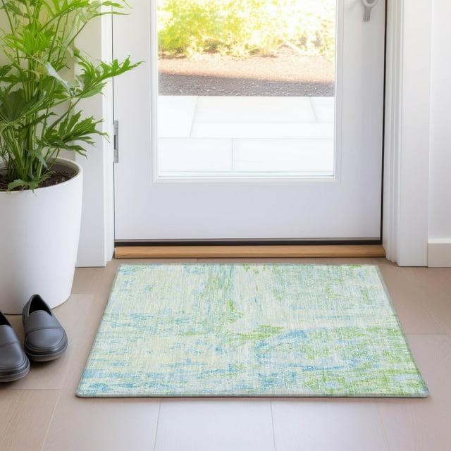 Wade Logan® Machine Washable Indoor/Outdoor Christain ACN1352 Mint Rug