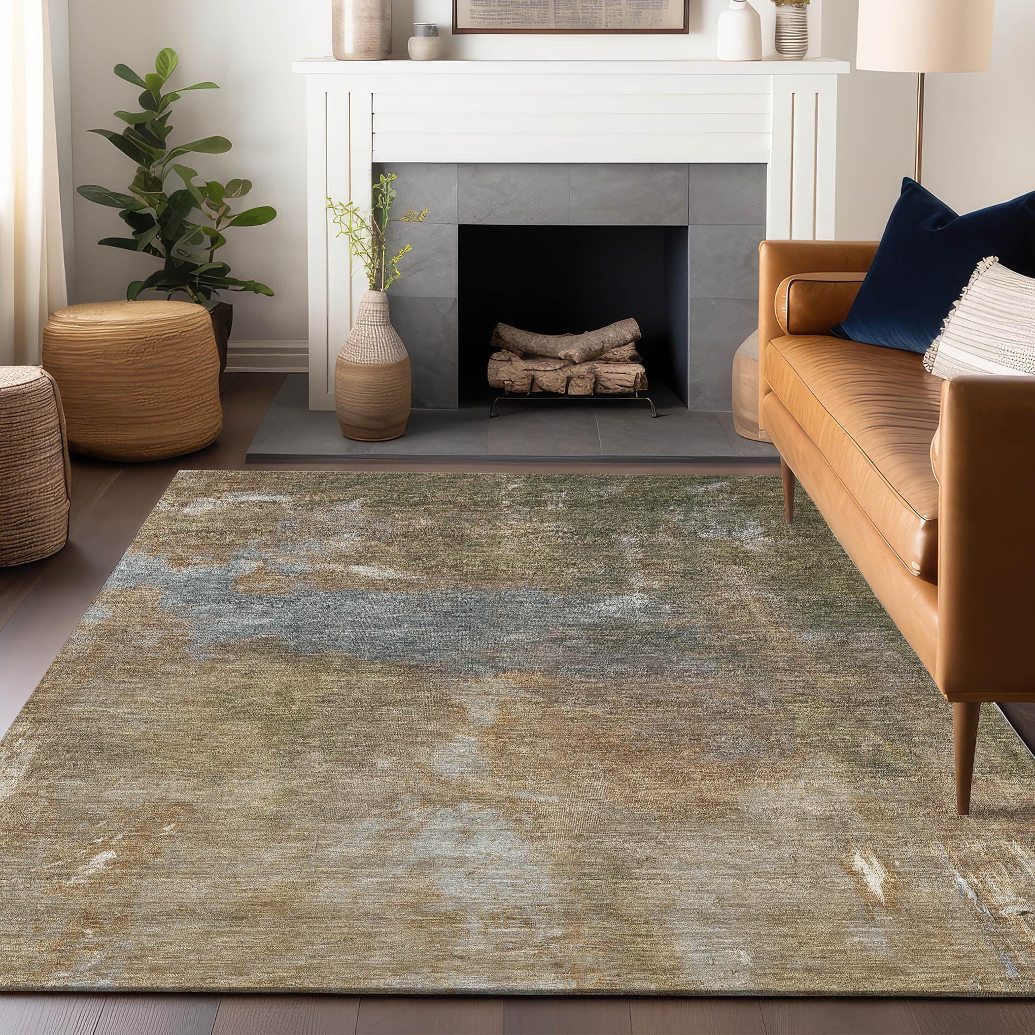 Addison Rugs Machine Washable Indoor/ Outdoor Abstract Solid Chantille Rug 3' x 5' - Copper