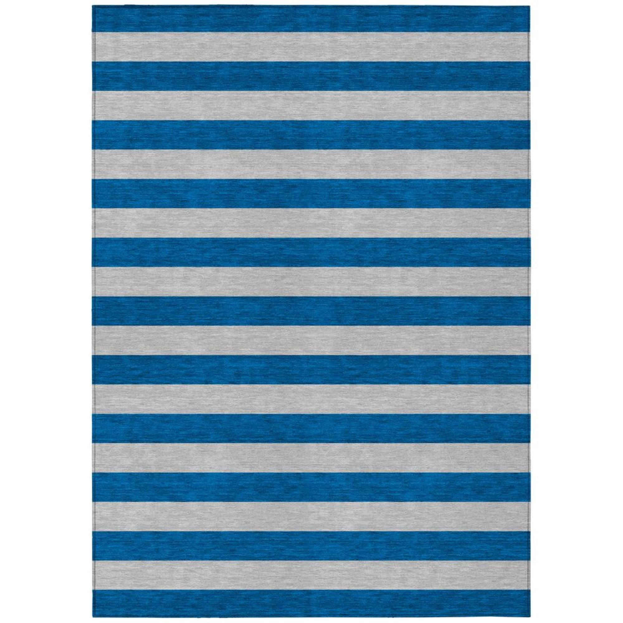 Addison Rugs Chantille Indoor/Outdoor Transitional Stripes Blue Washable Rectangle Rug, 2'6" x 3'10"