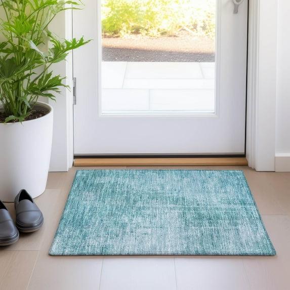 Addison Rugs Chantille Indoor/Outdoor Transitional Modern Aqua Washable Rectangle Rug, 1'8" x 2'6"