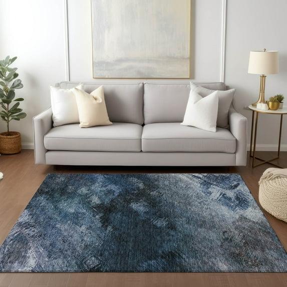 Addison Rugs Chantille Indoor/Outdoor Transitional Modern Blue Washable Rectangle Rug, 8' x 10'