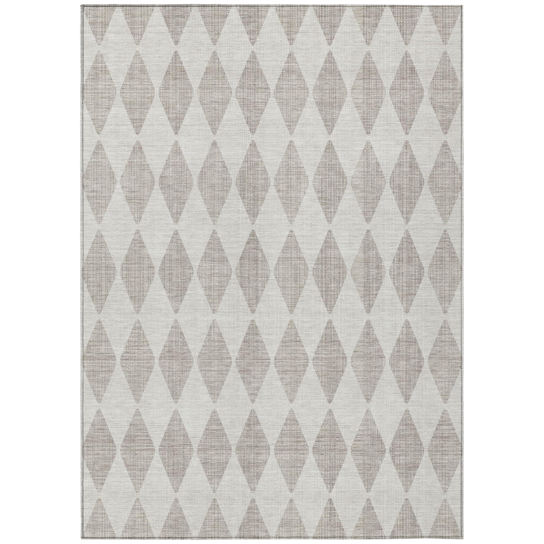 Addison Rugs Chantille Indoor/Outdoor Transitional Diamonds Beige Washable Rectangle Rug, 3' x 5'
