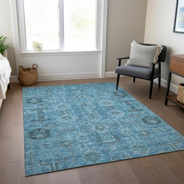 Addison Rugs Chantille Indoor/Outdoor Traditional Oriental Blue Washable Rectangle Rug, 2'6" x 3'10"