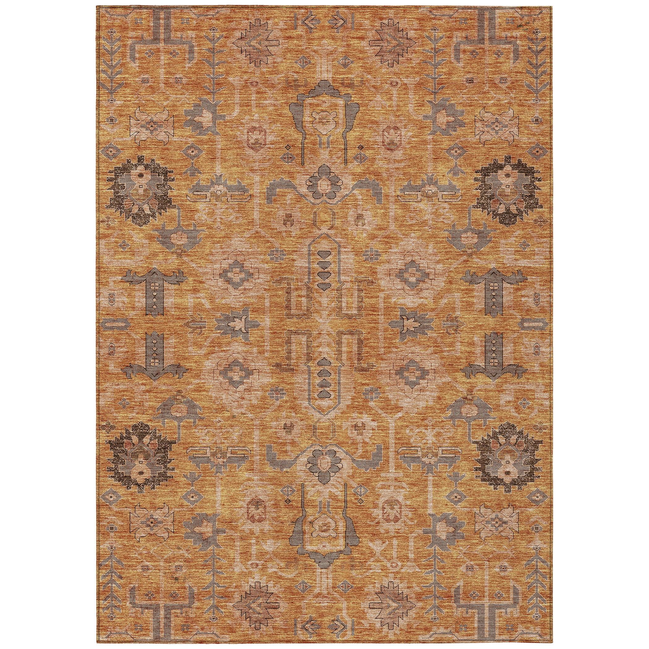 Addison Rugs Chantille Indoor/Outdoor Traditional Oriental Terracotta Washable Rectangle Rug, 3' x 5'