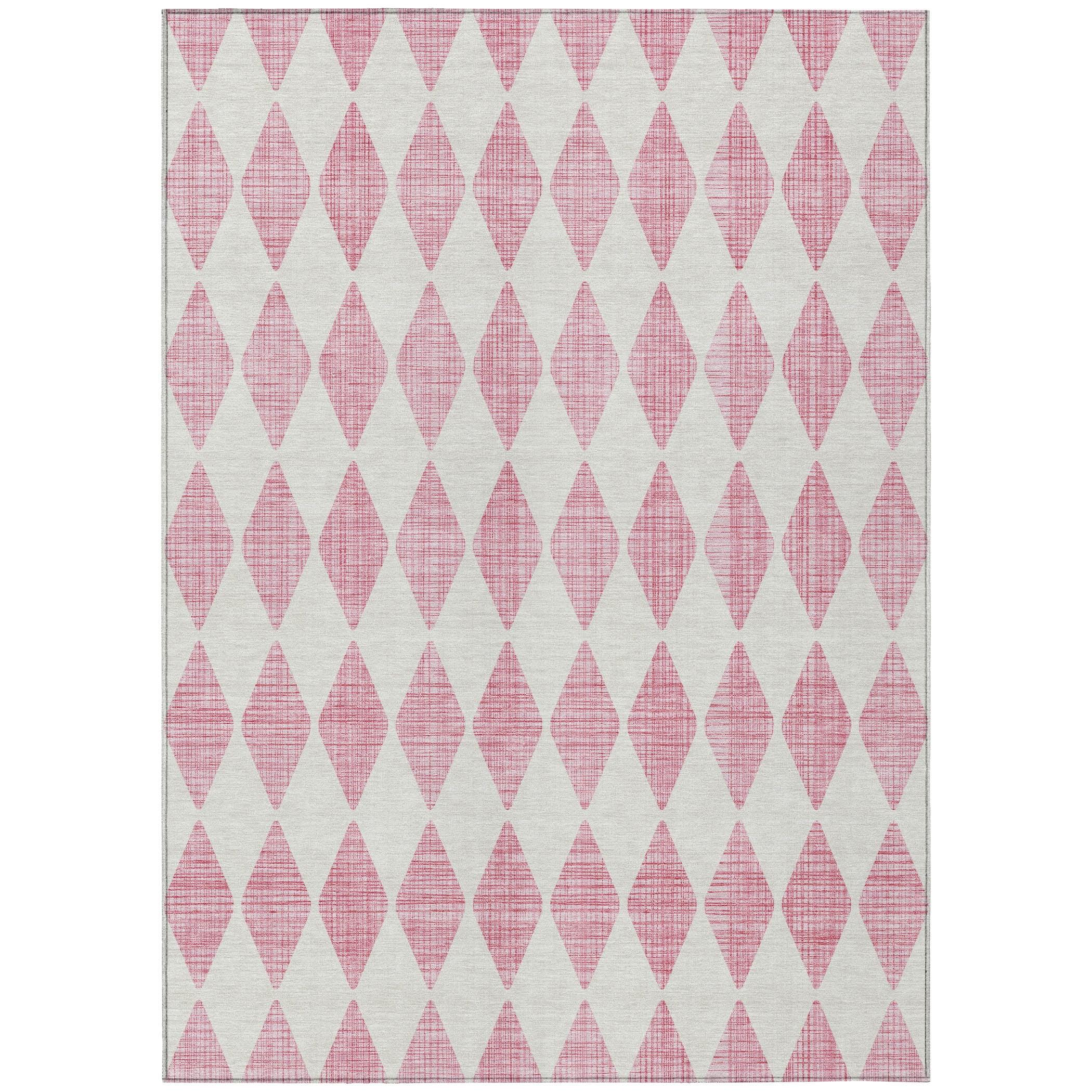 Addison Rugs Machine Washable Indoor/ Outdoor Chantille Diamonds Rug Pink - 8' x 10'
