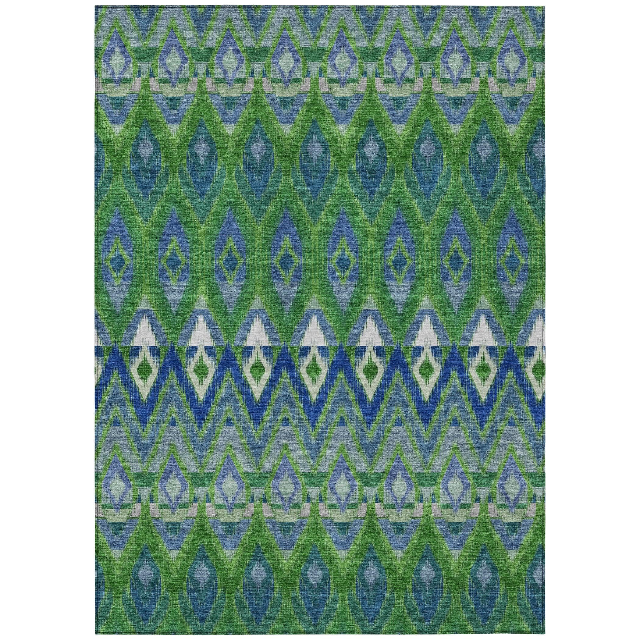 Addison Rugs Machine Washable Indoor/ Outdoor Chantille Geometric Boho Rug Green - 8' x 10'