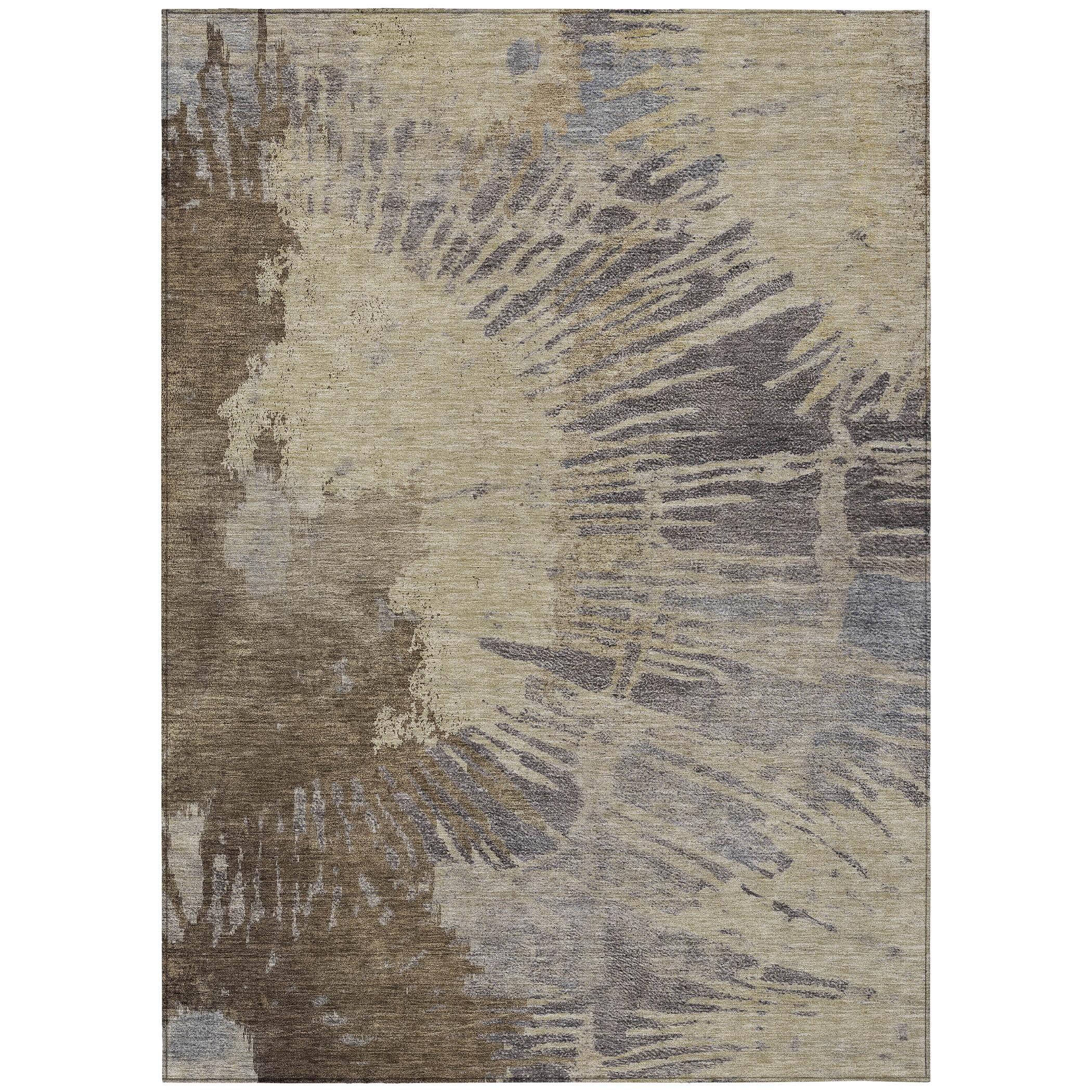 Addison Rugs Chantille Indoor/Outdoor Transitional Modern Brown Washable Rectangle Rug, 5' x 7'6"