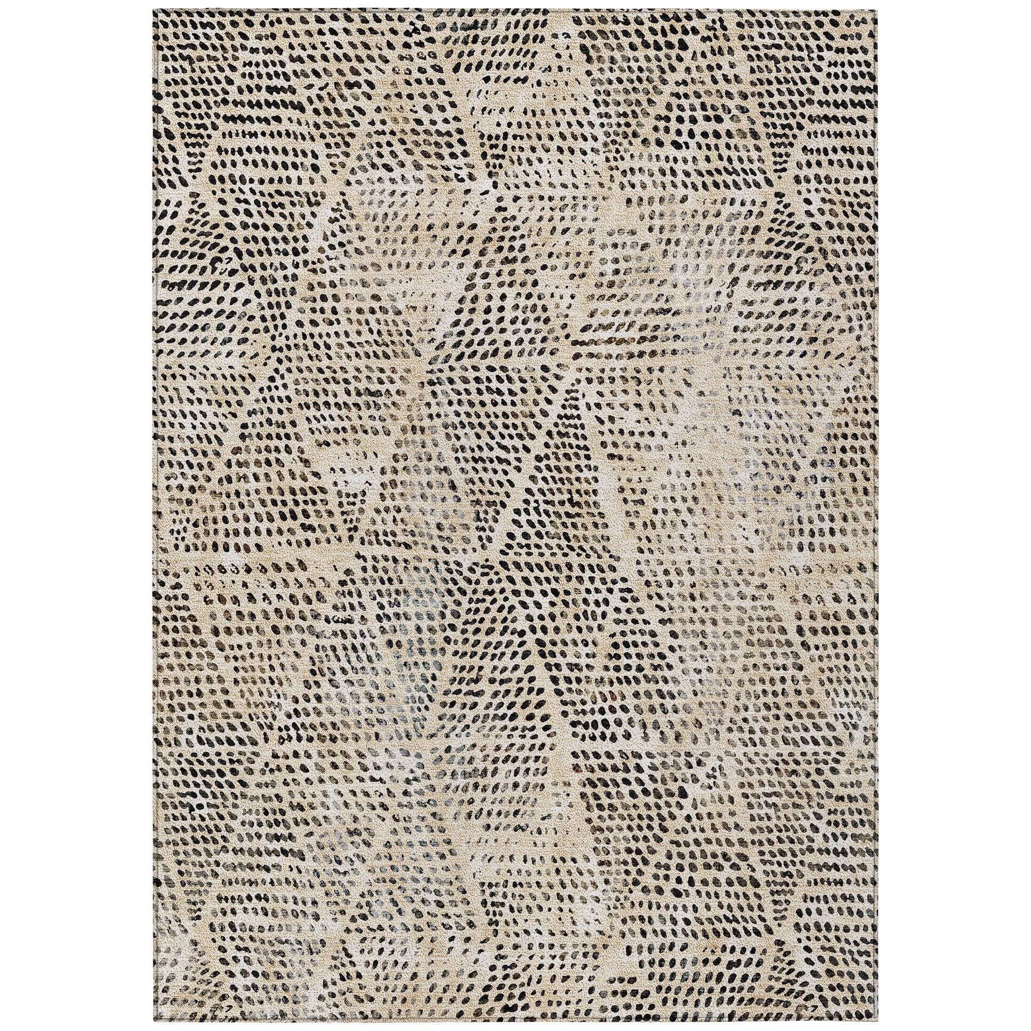 Addison Rugs Chantille Indoor/Outdoor Transitional Diamond Beige Washable Rectangle Rug, 10' x 14'