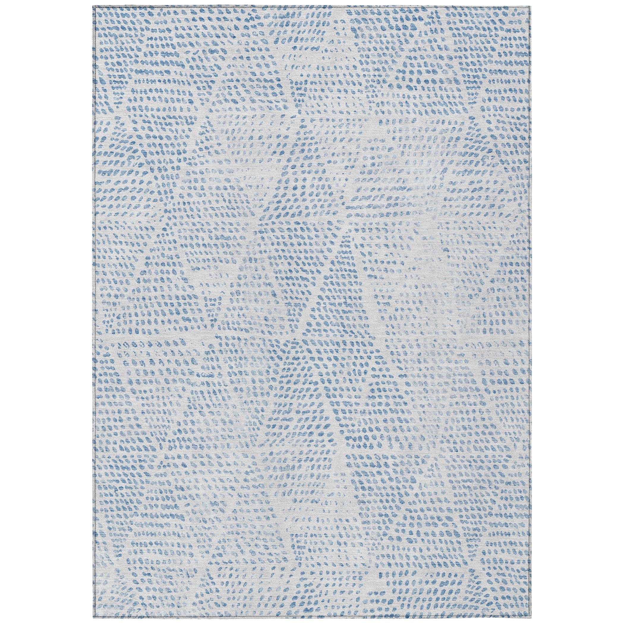 Addison Rugs Chantille Indoor/Outdoor Transitional Diamond Denim Washable Rectangle Rug, 8' x 10'
