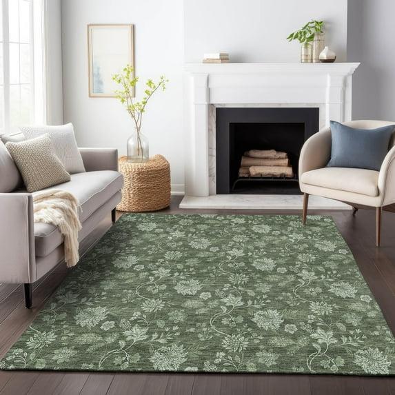 Premium Machine Washable Mayfield Olive Rug