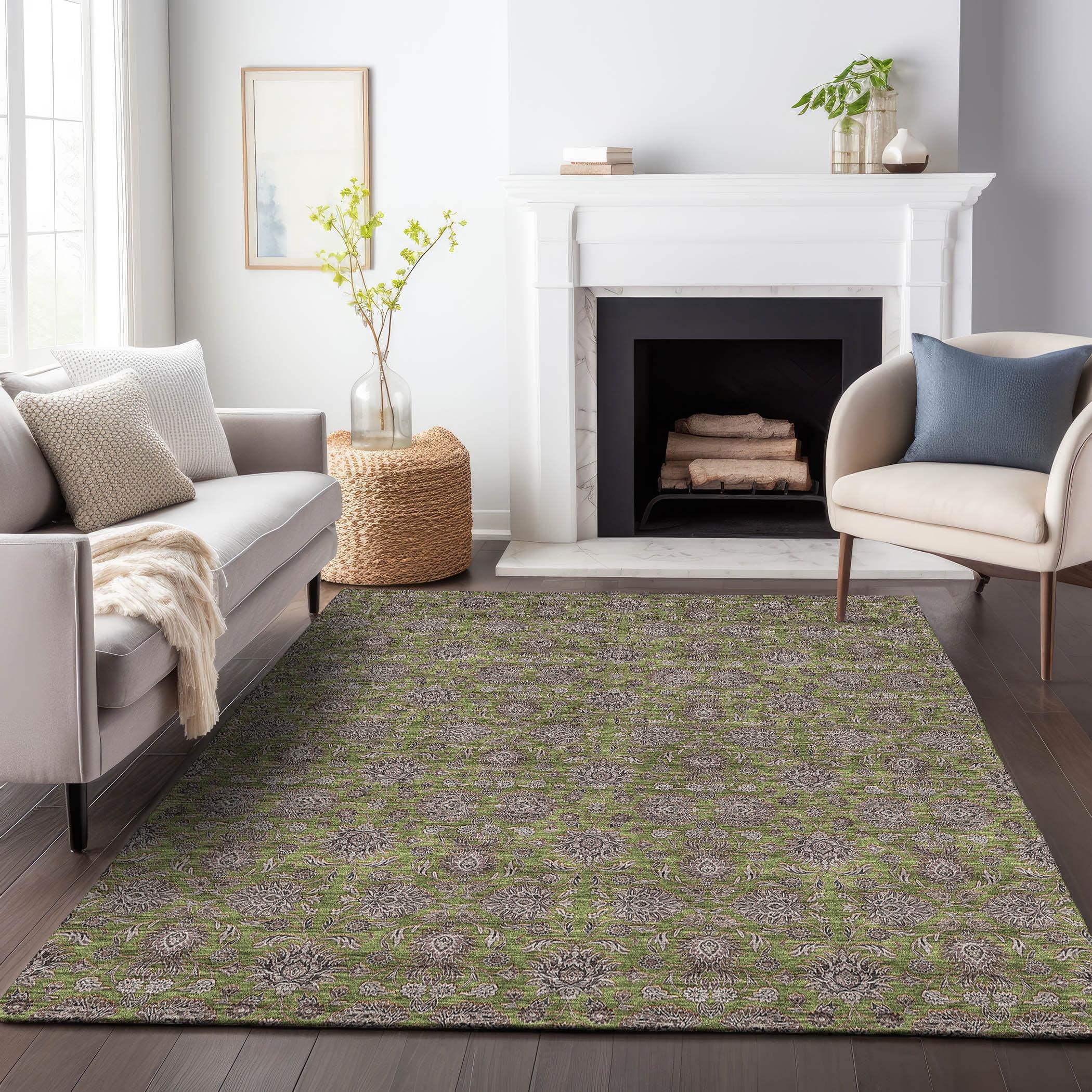 Premium Machine Washable Mayfield Olive Rug