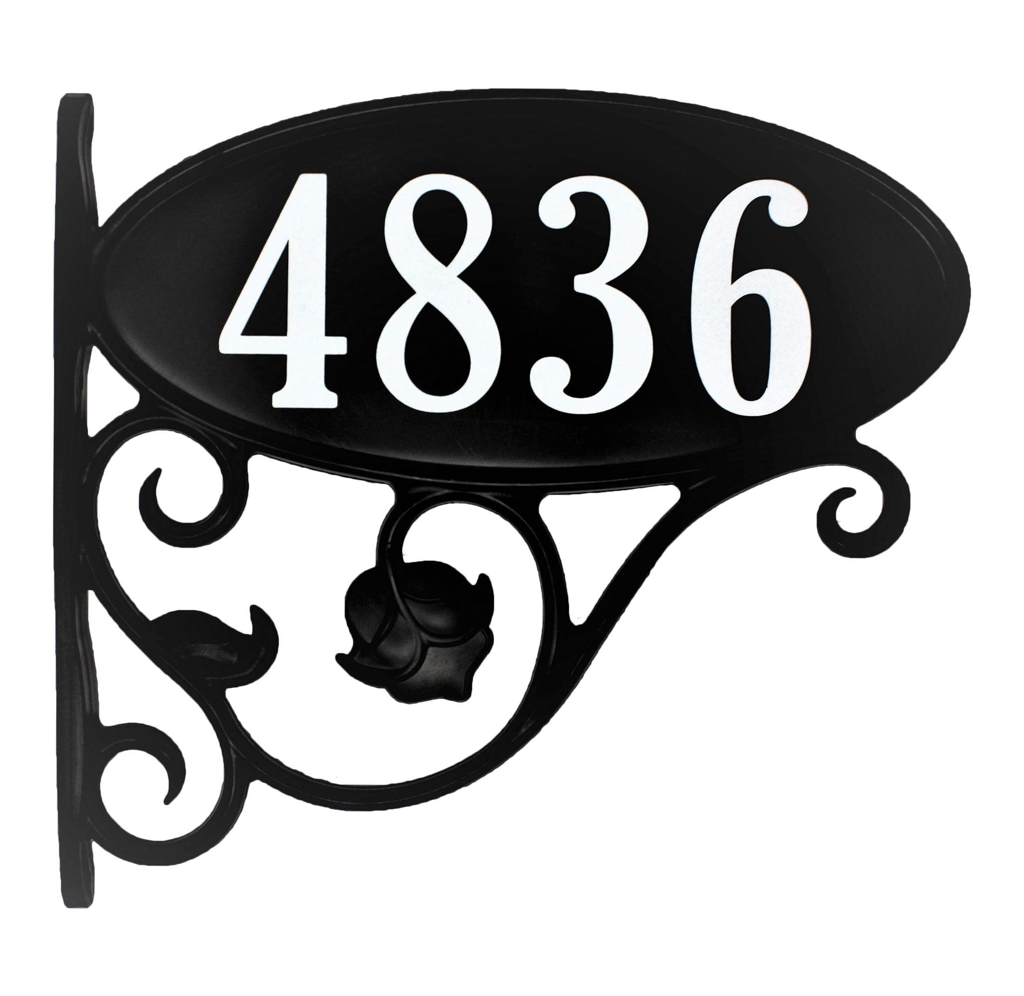 Black Oval Reflective Plastic Mailbox Address Plaque