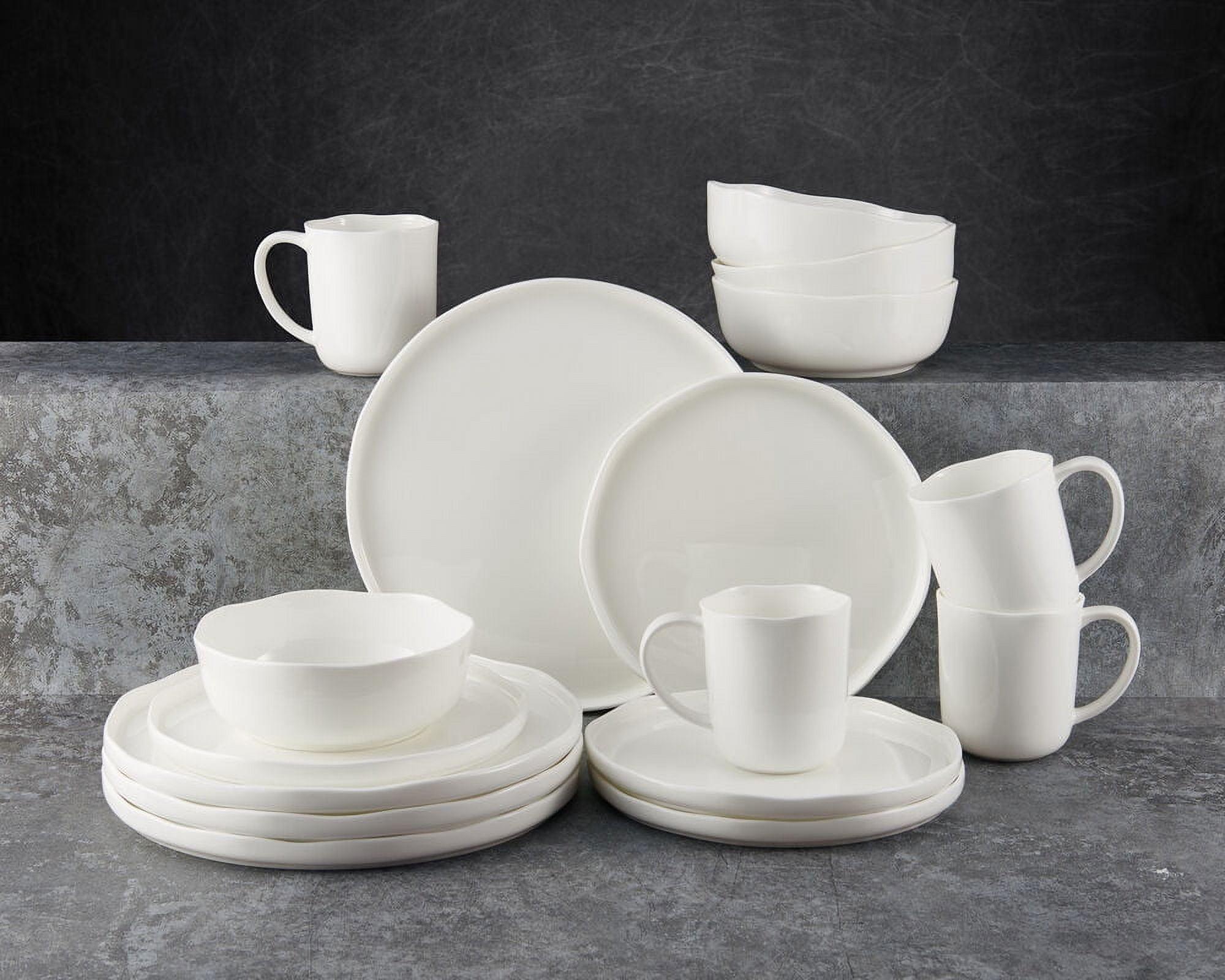 Adelaide White Porcelain 16-Piece Dinnerware Set, Service for 4