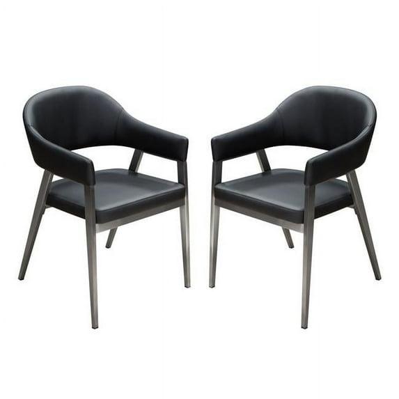 Diamond Sofa Adele 19'' H Faux Leather Upholstered Armchair (Set of 2)