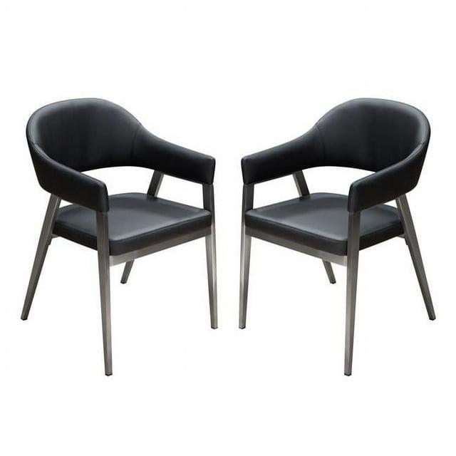 Diamond Sofa Adele 19'' H Faux Leather Upholstered Armchair (Set of 2)