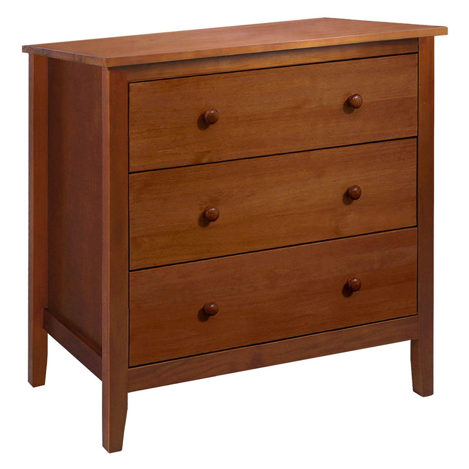 Pecan Brown Solid Pine 3-Drawer Chest