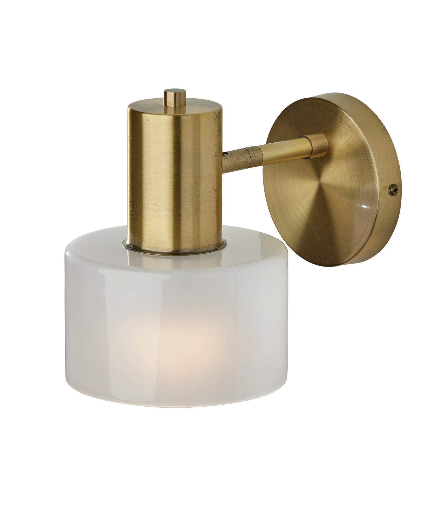 Antique Brass and Glass Dimmable Wall Sconce