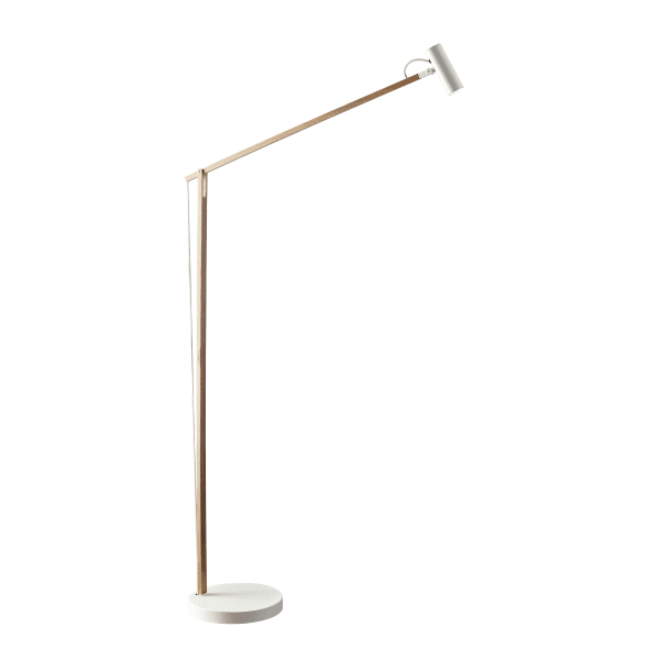 Crane Chic Natural Ash & Matte White 60.5'' LED Floor Lamp