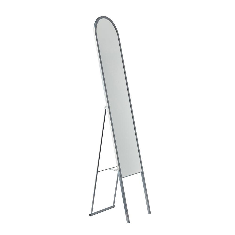 Adeline Floor Mirror Silver - Adesso: Modern Rectangle Leaning, Metal Frame, Freestanding