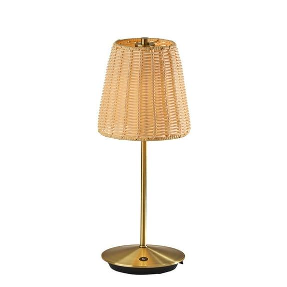 Adesso Benny Cordless Table Lamp (Includes LED Light Bulb) Antique Brass: ETL Listed, Touch Sensor, 3-Way Dimming