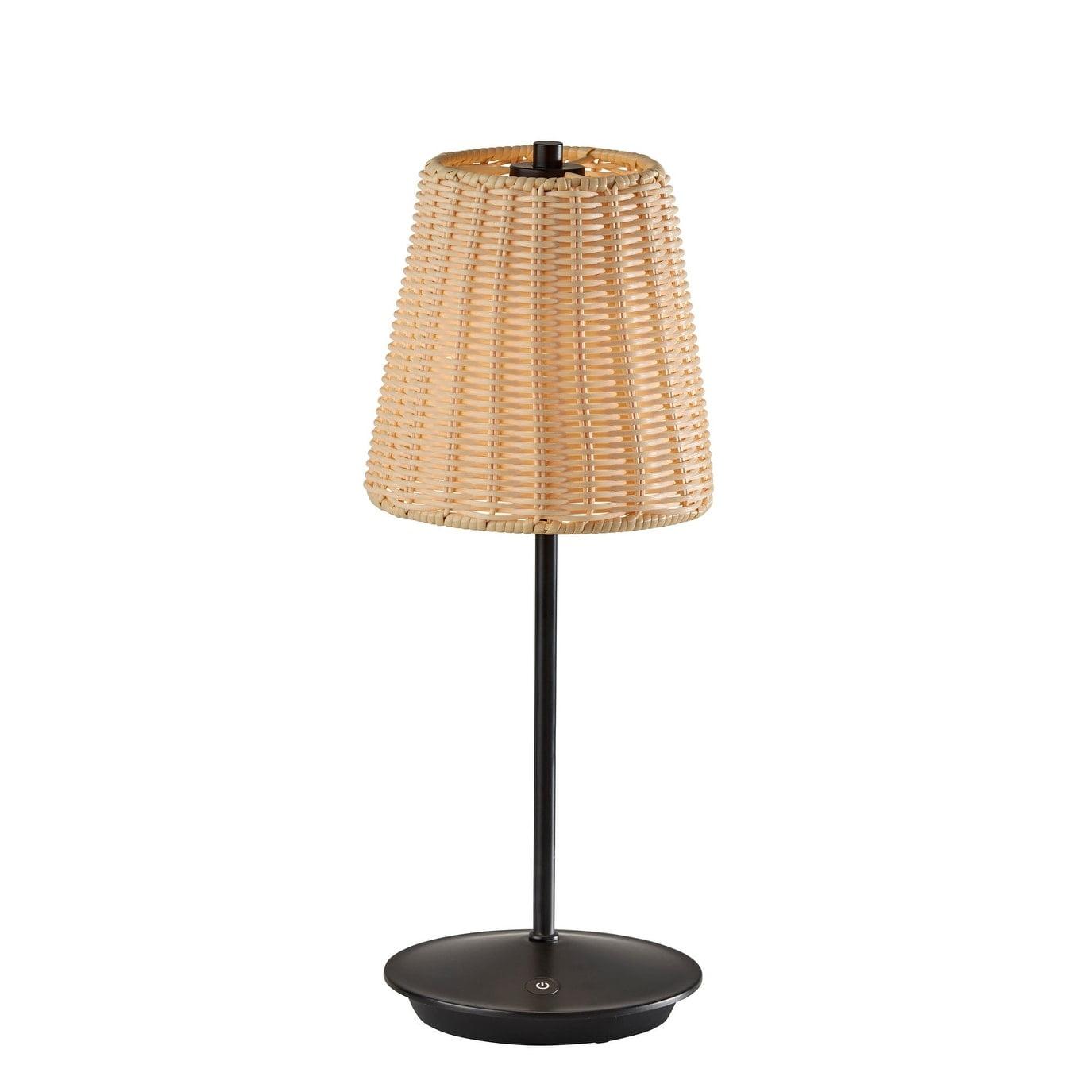 Adesso Benny Cordless Table Lamp (Includes LED Light Bulb) Black: ETL Listed, Touch Sensor, 3-Way Light Settings