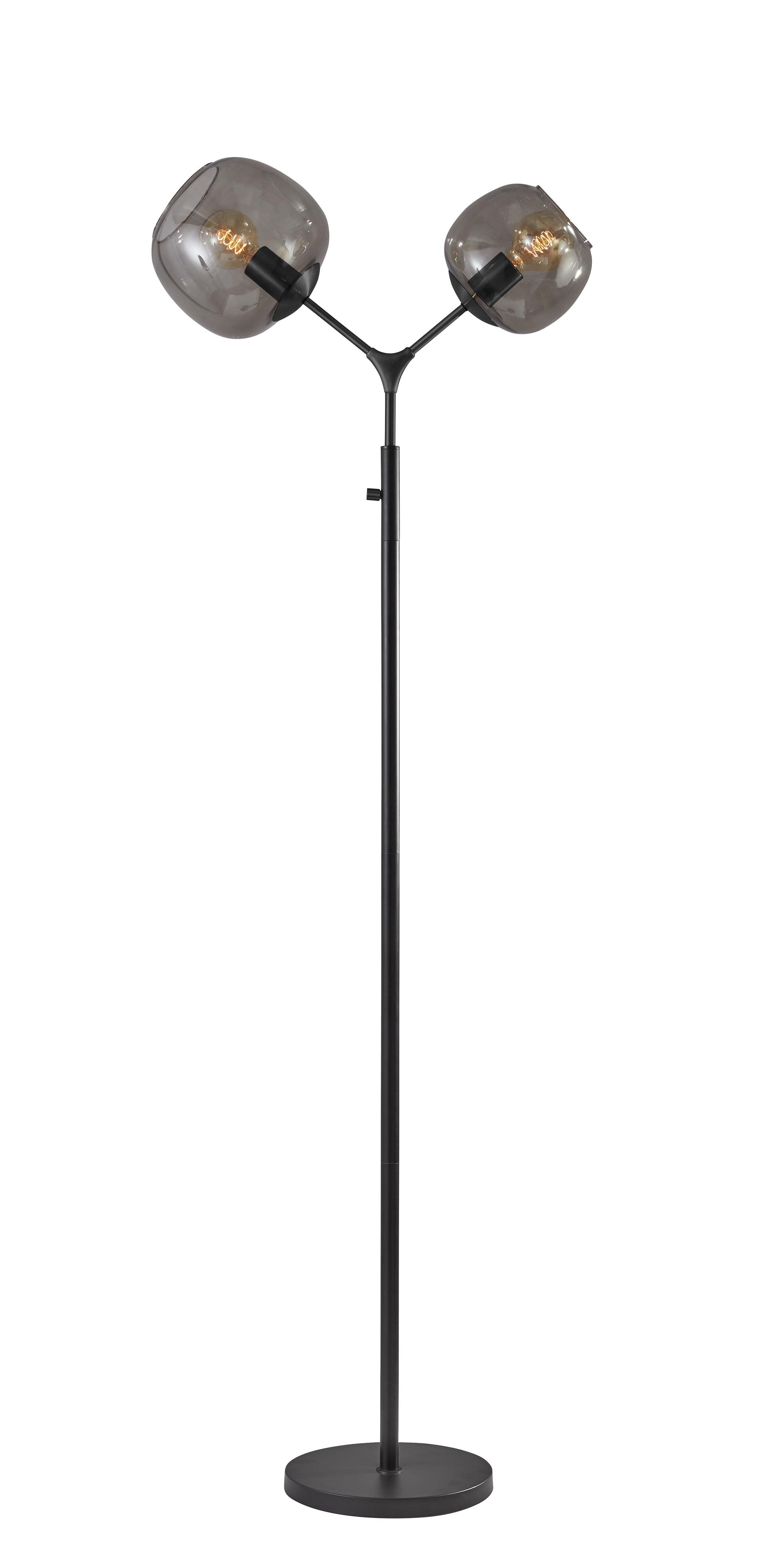 Edison Black Smoked Glass Globe Floor Lamp