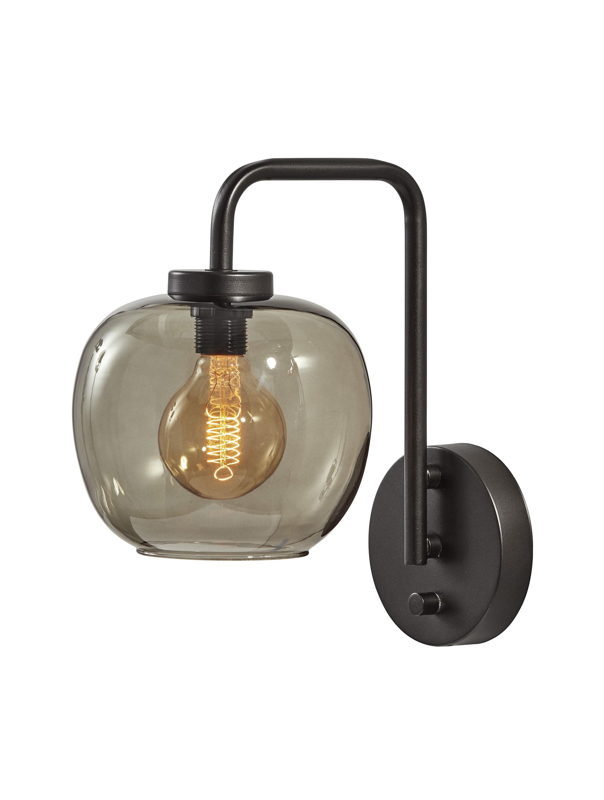 Matte Black Metal Direct Wired Plug-In Wall Sconce