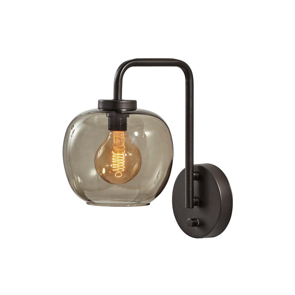 Matte Black Metal Direct Wired Plug-In Wall Sconce