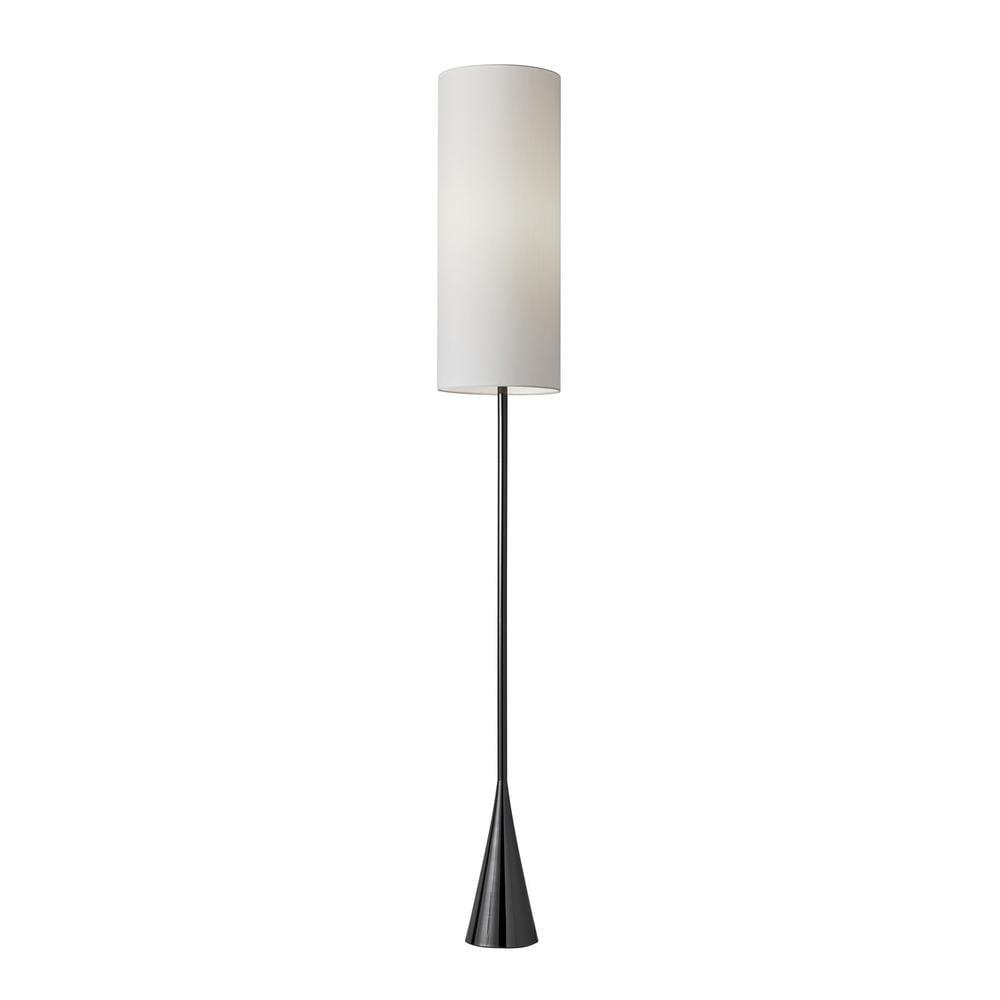 Bella Floor Lamp Black Nickel - Adesso: Modern Touch Sensor, ETL Listed, Polyester Shade