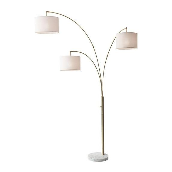 74" 3 Arm Bowery Arc Lamp Antique Brass - Adesso