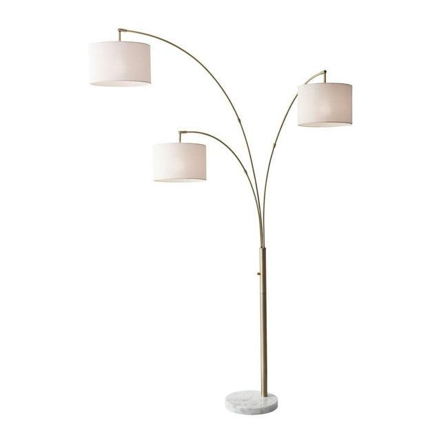 74" 3 Arm Bowery Arc Lamp Antique Brass - Adesso