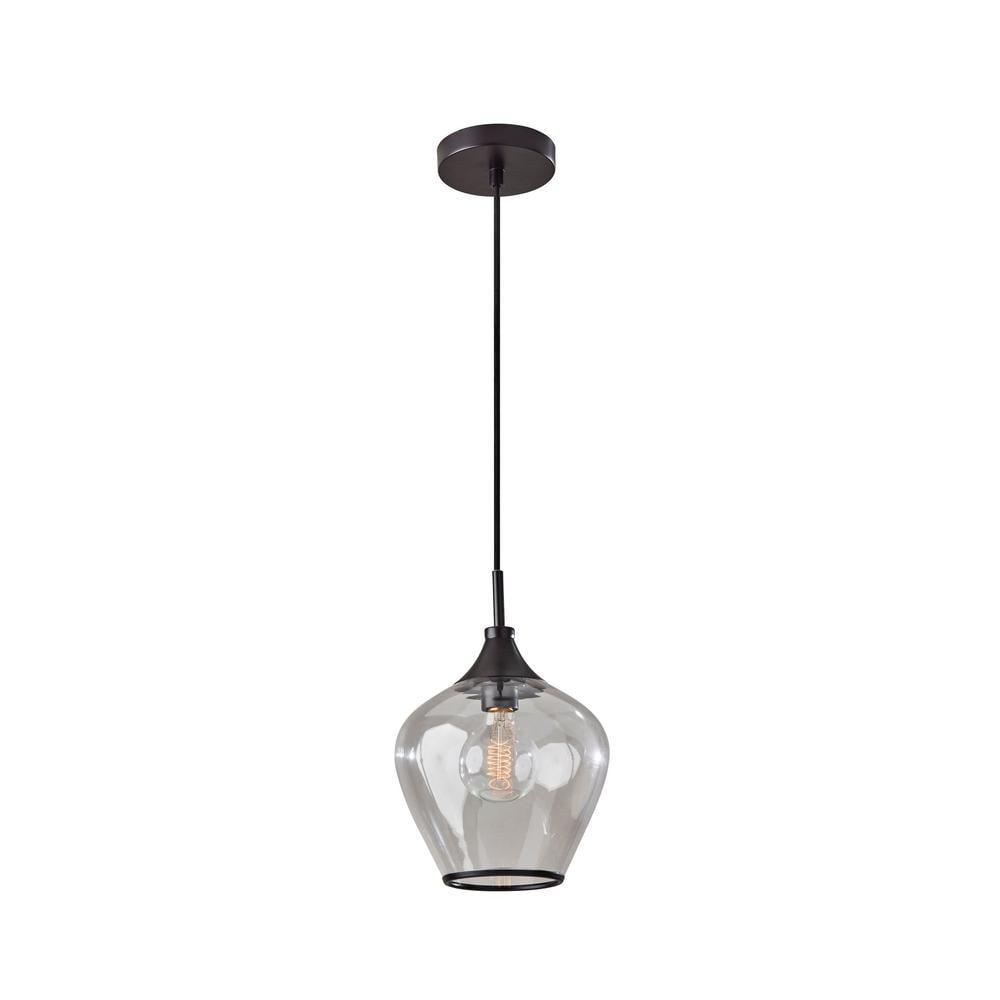 Bradford Dark Bronze Mini Pendant Light with Clear Glass Shade