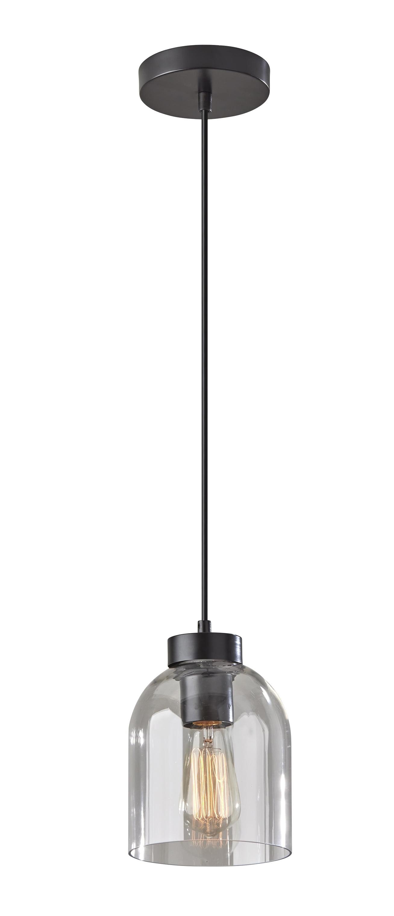 Bristol Black and Clear Glass Dome Pendant Lamp