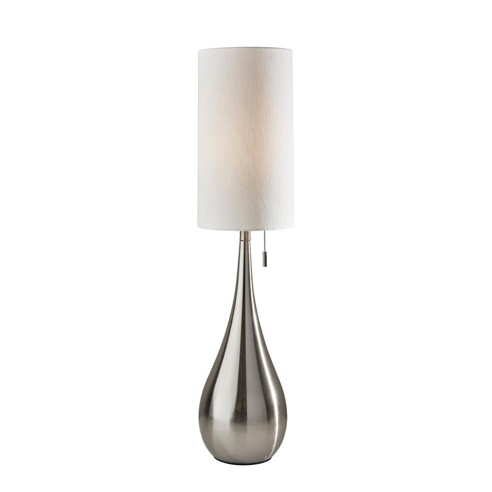 Christina Table Lamp Brushed Steel - Adesso: Modern Metal Base, Linen Shade, UL Listed, 34.5" Height