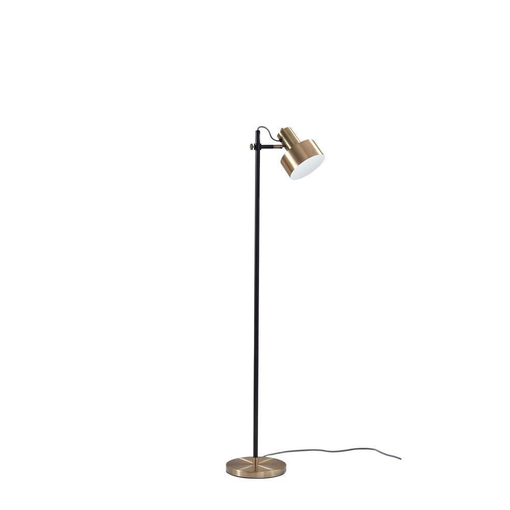 56.5'' Matte Black LED Swing Arm Floor Lamp